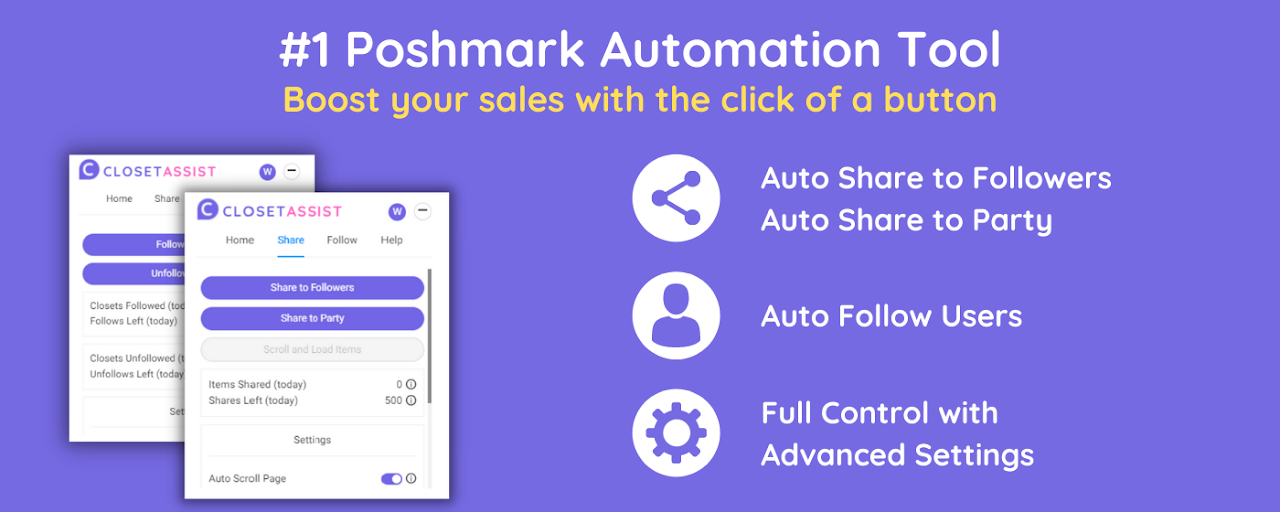 Poshmark Automation Tool | Closet Assist Preview image 2