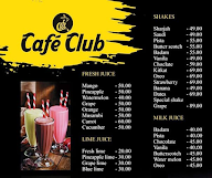 Cafe Club menu 1