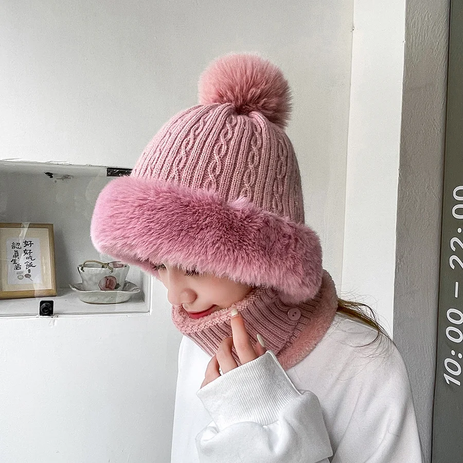 Kit écharpe en tricot à rayures torsadées une pièce doublée de polaire