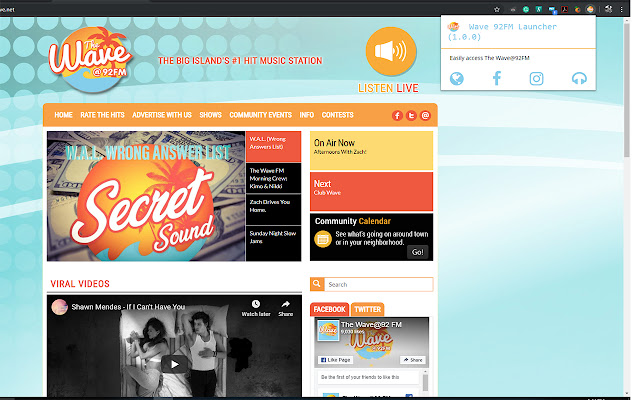 Wave92FM Launcher chrome extension
