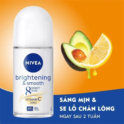 Lăn Ngăn Mùi NIVEA Sáng Mịn | Mờ Thâm | Se Khít Lỗ Chân Lông (50 ml)