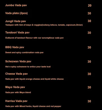 Jugaadi Adda menu 