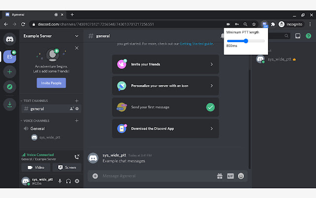 Discord System-Wide PTT chrome extension