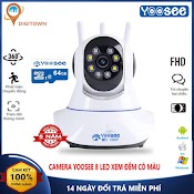 Camera Ip Yoosee Wifi 3 Râu 8 Led Full Hd 3.0Mpx Siêu Nét Xoay 360 Độ Đàm Thoại 2 Chiều Cảnh Báo Chuyển Động Bh 5 Năm