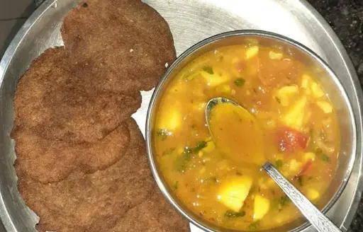 Kuttu Atta Poori [5 Poori] With Aloo Gravy Sabji