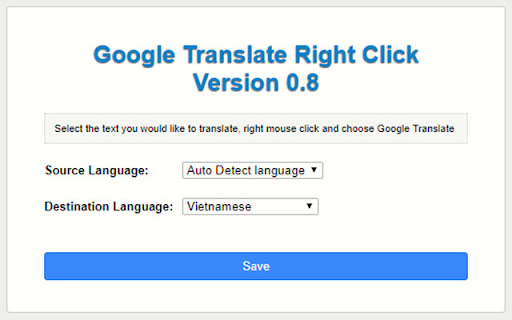 Google Translate Right Click