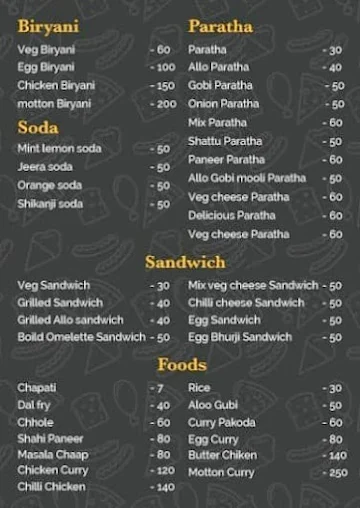 Delicious Mirchi menu 