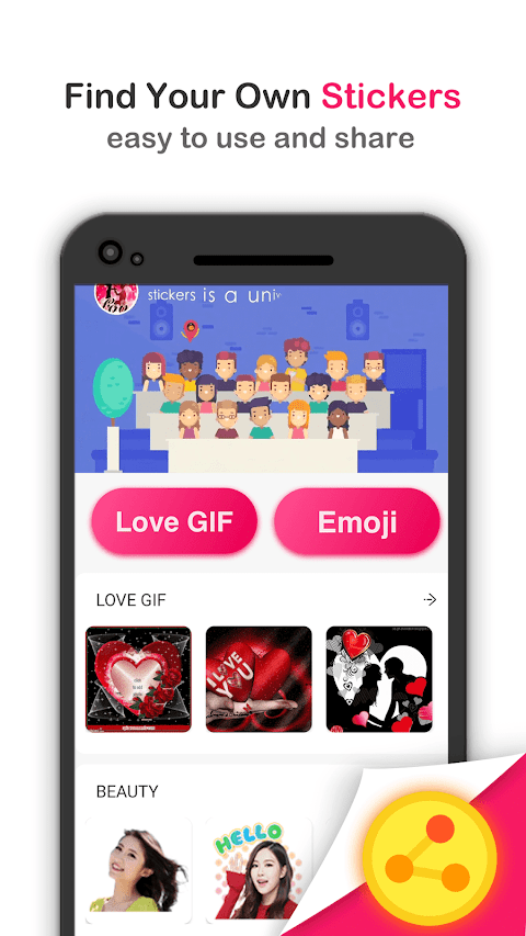 Romantic Gif Stickers For WhatsAppのおすすめ画像1