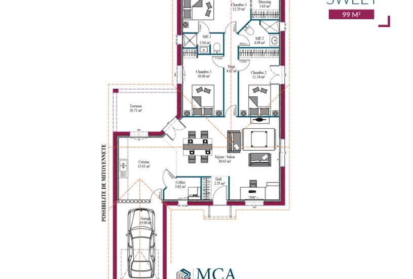  Vente Terrain + Maison - Terrain : 1 250m² - Maison : 91m² à Saint-Médard-de-Mussidan (24400) 