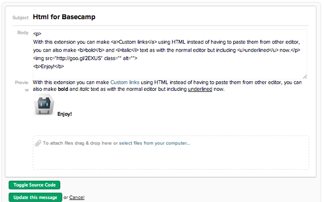 HTML for Basecamp Preview image 0