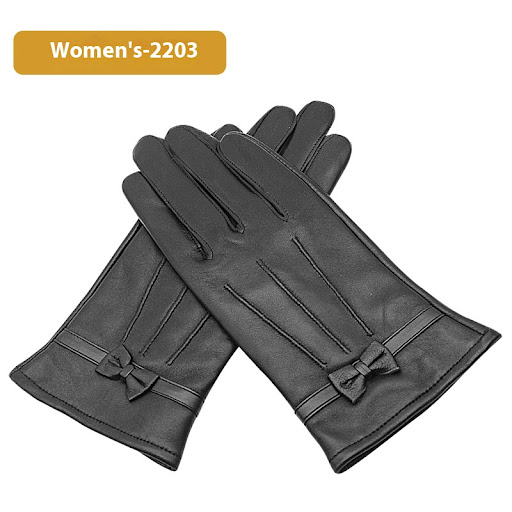 Title 2, Autumn and Winter Womens Leather Gloves Fleece...