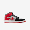 air jordan 1 mid se gs white / black / rome green / university red