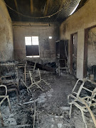 The damage suffered at Mothelesi secondary school in a fire on Saturday