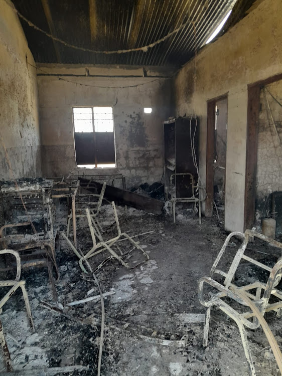 The damage suffered at Mothelesi secondary school in a fire on Saturday