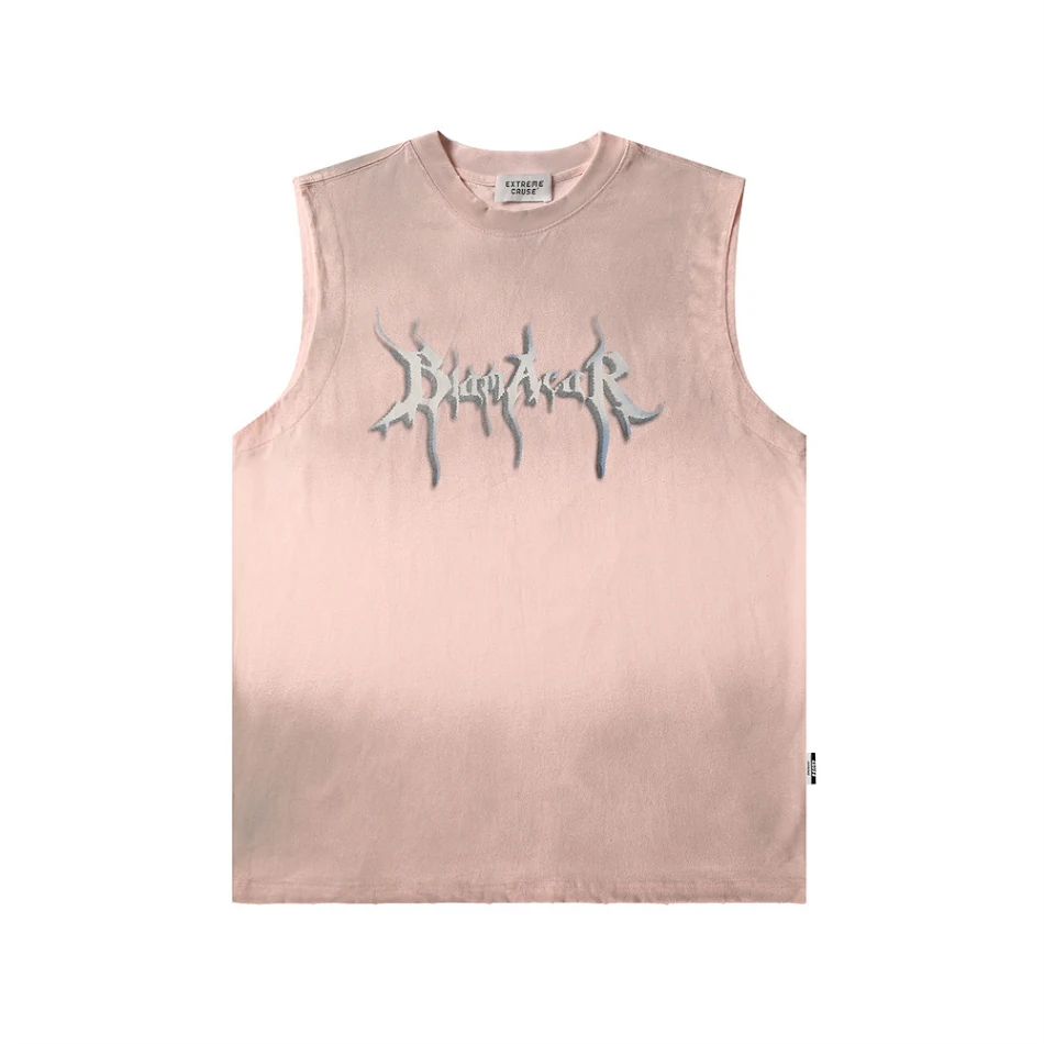 Casual vest met tie-dye gradient letters, ideaal voor een relaxte en modieuze look. Biedt comfort en stijl voor dagelijks gebruik.