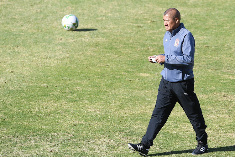 Then Al Ahly assistant coach Cavin Johnson during the Caf Champions League quarterfinal second Leg match against Mamelodi Sundowns at Lucas Moripe Stadium in Pretoria on May 22 2021.