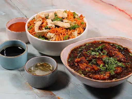 Chicken Manchurian Gravy With Chicken Sichuan Fried Rice