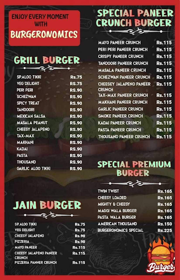 Burgeronomics menu 