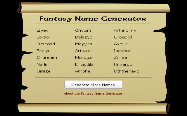 Fantasy Name Generator