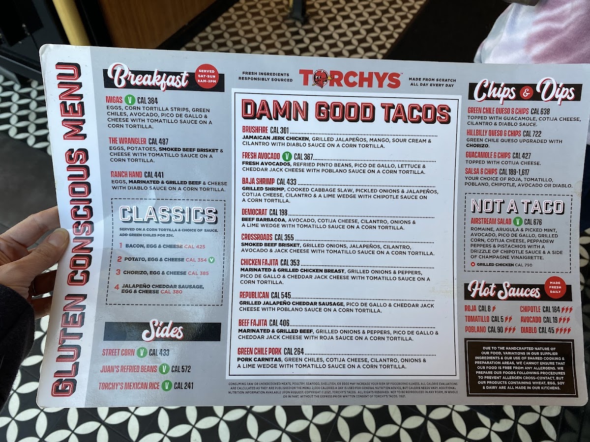 Torchy's Tacos gluten-free menu