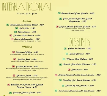 Panorama Cafe menu 