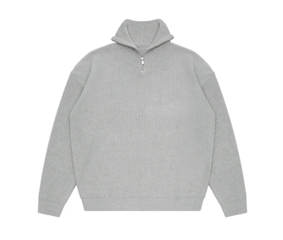 Pulôver masculino gola alta com zíper, ideal para o inverno. Conforto e estilo em uma peça versátil que te mantém aquecido e elegante.