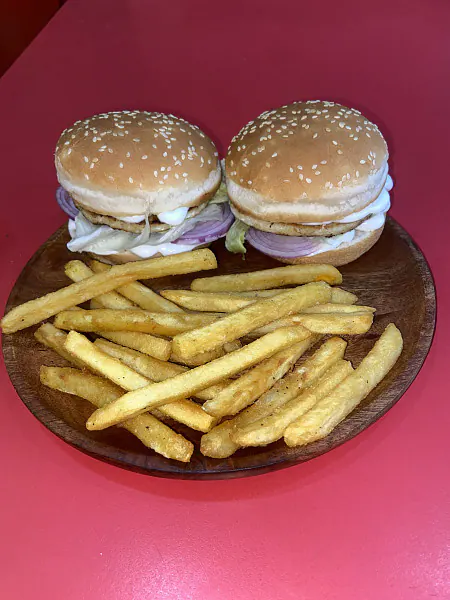 2 Grilled Chicken Burger & Add 1 Sure Crisp Fries