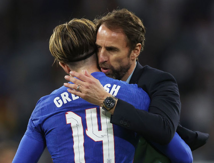 England manager Gareth Southgate and Jack Grealish after the UEFA Nations League Group C match against Germany at Allianz Arena, Munich on June 7, 2022