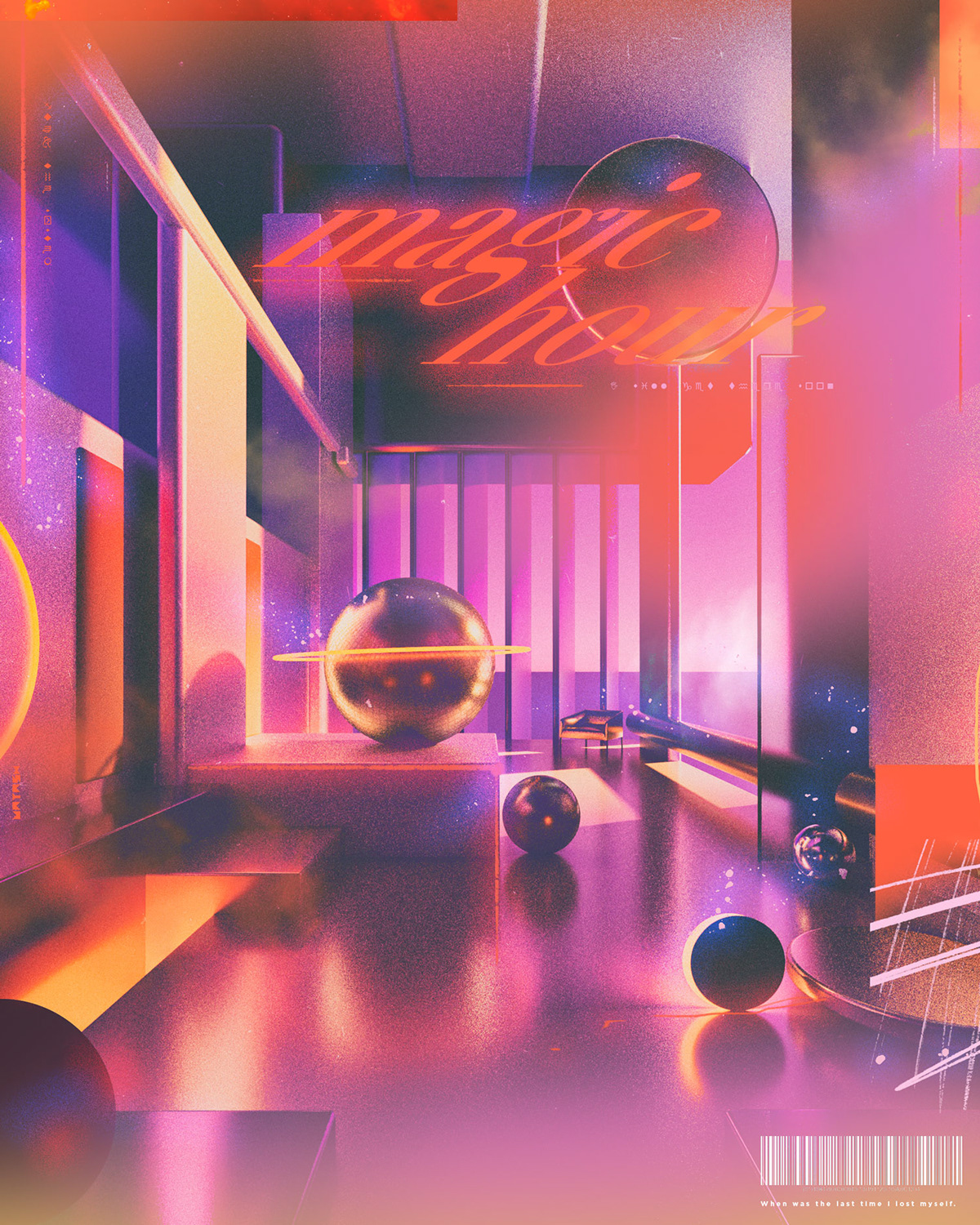 3dart c4d grunge interiordesign neon retrowave spaces Synthwave typography   vatash