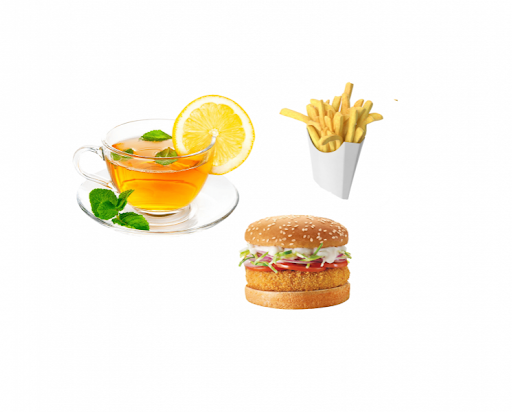 Emon Tea (Lemon Tem + Veg Burger + French Fries)