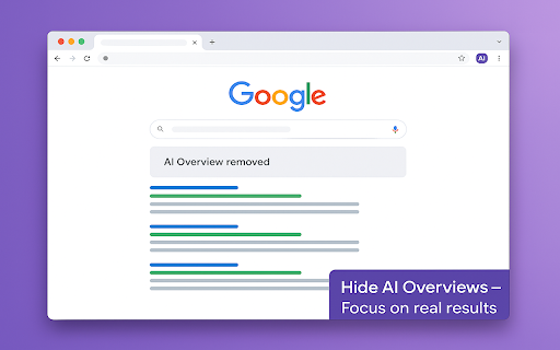 Hide AI Overviews from Google
