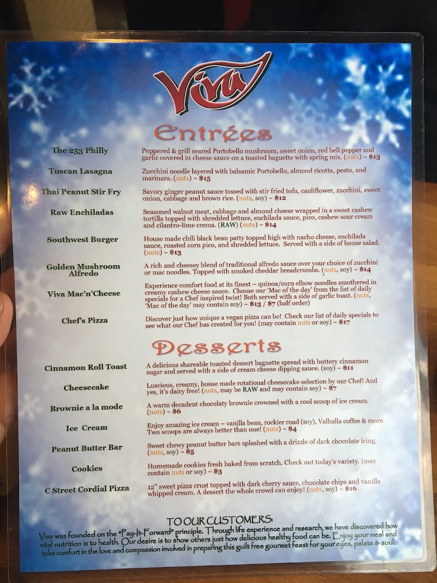 Menu (side one) February2018