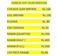 New Ambur Hot Dum Biriyani menu 1