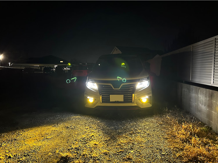 エルグランドの立体駐車場・フォグランプ・マルチコーティングフォグ・切り替え式LEDフォグランプ・飛び石に関するカスタム事例の投稿画像7枚目