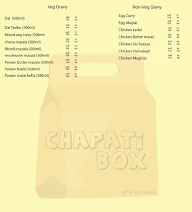 Chapathi Box menu 3