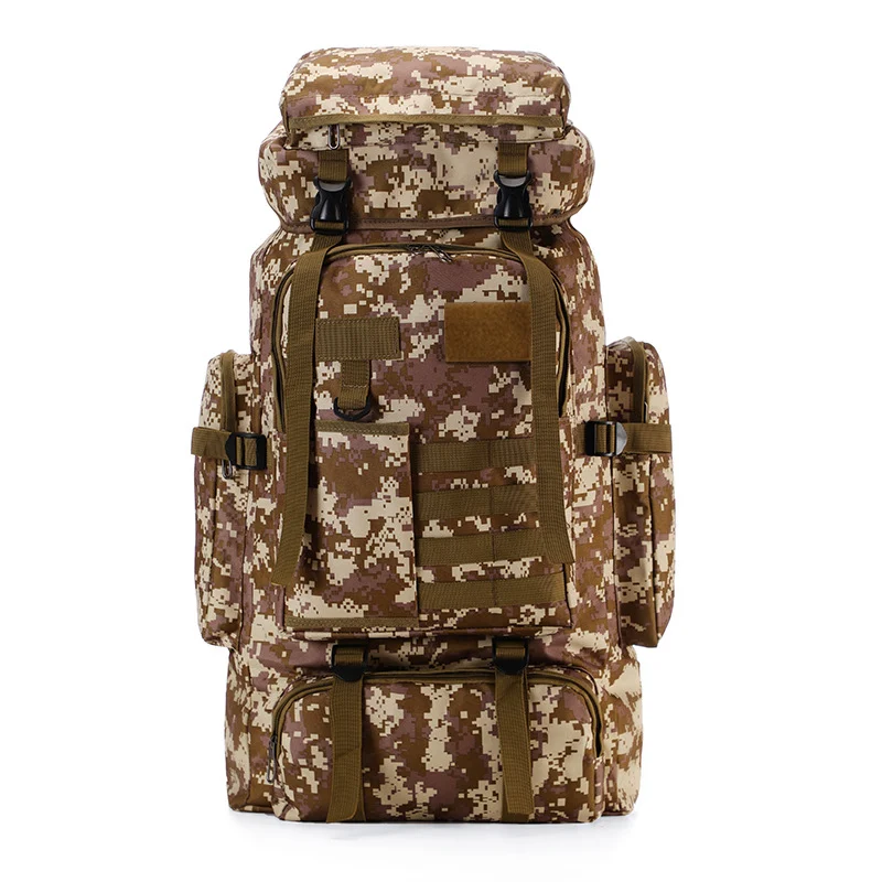 Mochila Esportiva Tática Camuflada de Alta Capacidade para atividades ao ar livre, resistente e espaçosa, perfeita para esportes e aventuras.