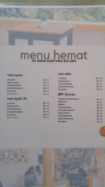 Sego Pithek menu 