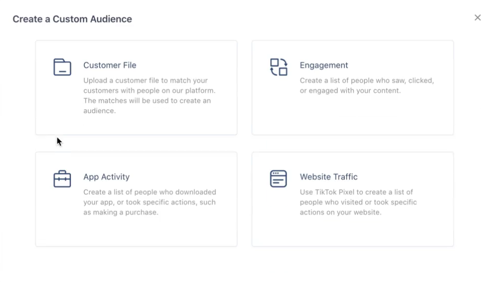 TikTok custom audiences