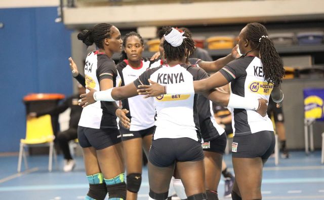 Malkia Strikers celebrate after scoring against Canada in their pre-World Championship friendly match.