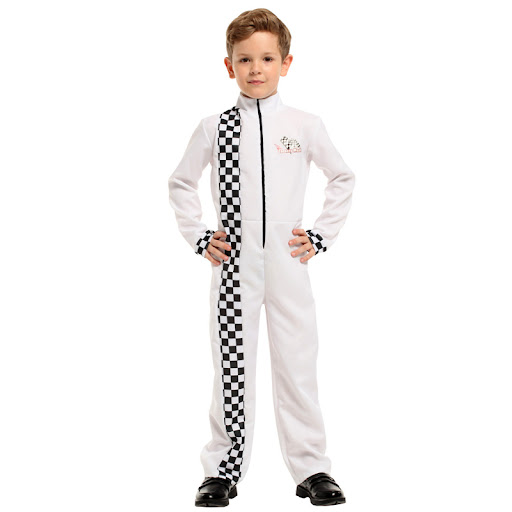 Title 5, Boys Girls White Racer Performance Costume. Hig...