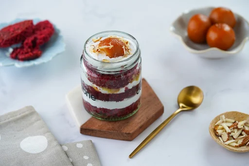 Gulab Jamun Red Velvet Jar Cake