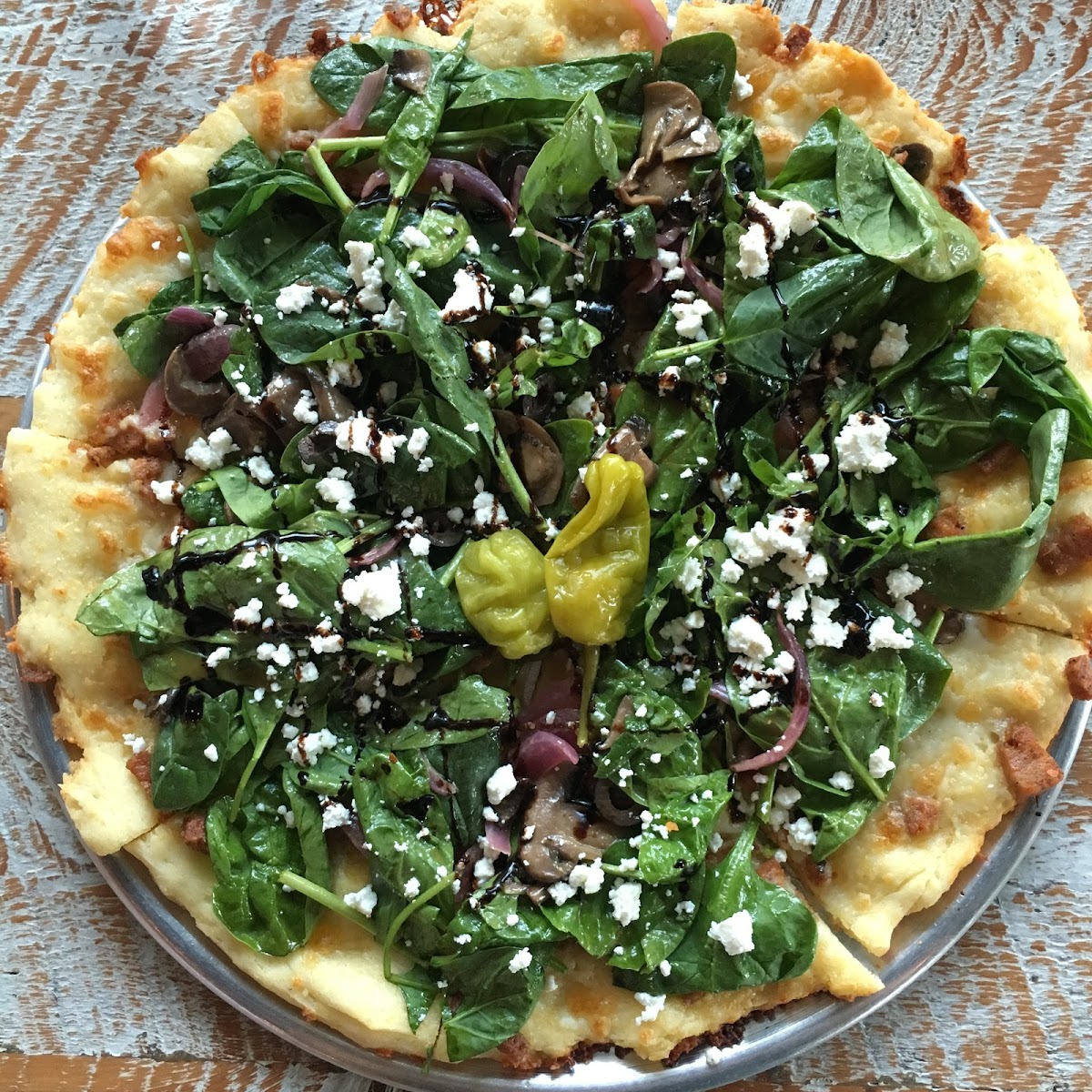 Spinach Salad Pizza