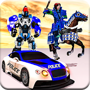 US police Robot Transform Horse game  Icon