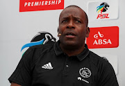 Stanley Menzo, coach of Ajax Cape Town during the Absa Premiership 2017/18 WozaNazo Press Conference ahead of the Cape Town Derby football match between Ajax Cape Town and Cape Town City FC, Absa Regional Offices, Century City, Cape Town on 27 September 2017 ©Chris Ricco/BackpagePix