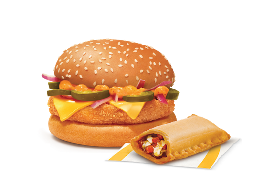 Corn & Cheese Burger + Veg Pizza McPuff