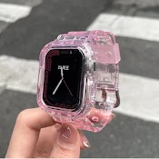 Dây Silicone Trong Suốt Đeo Đồng Hồ Thông Minh Apple Watch 7 6 Se 5 4 3 2 1 40Mm 44Mm 42Mm 41Mm 45Mm