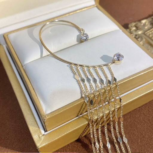 Title 2, Light Luxury Style Long Tassel Earrings Lady Te...