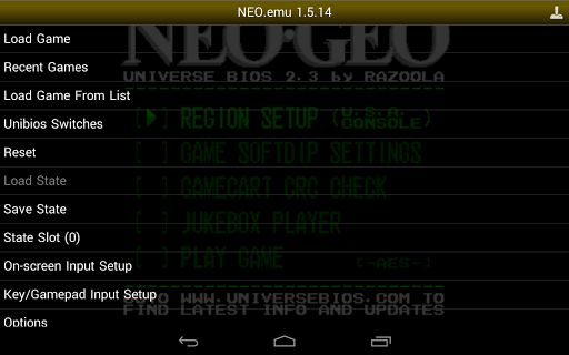 Screenshot NEO.emu (Arcade Emulator)