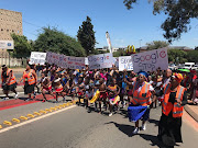 Young girls marched through the streets of Johannesburg on Wednesday, demanding Google and Facebook to stop censoring African culture. 