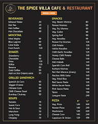 The Spice Villa Cafe menu 1